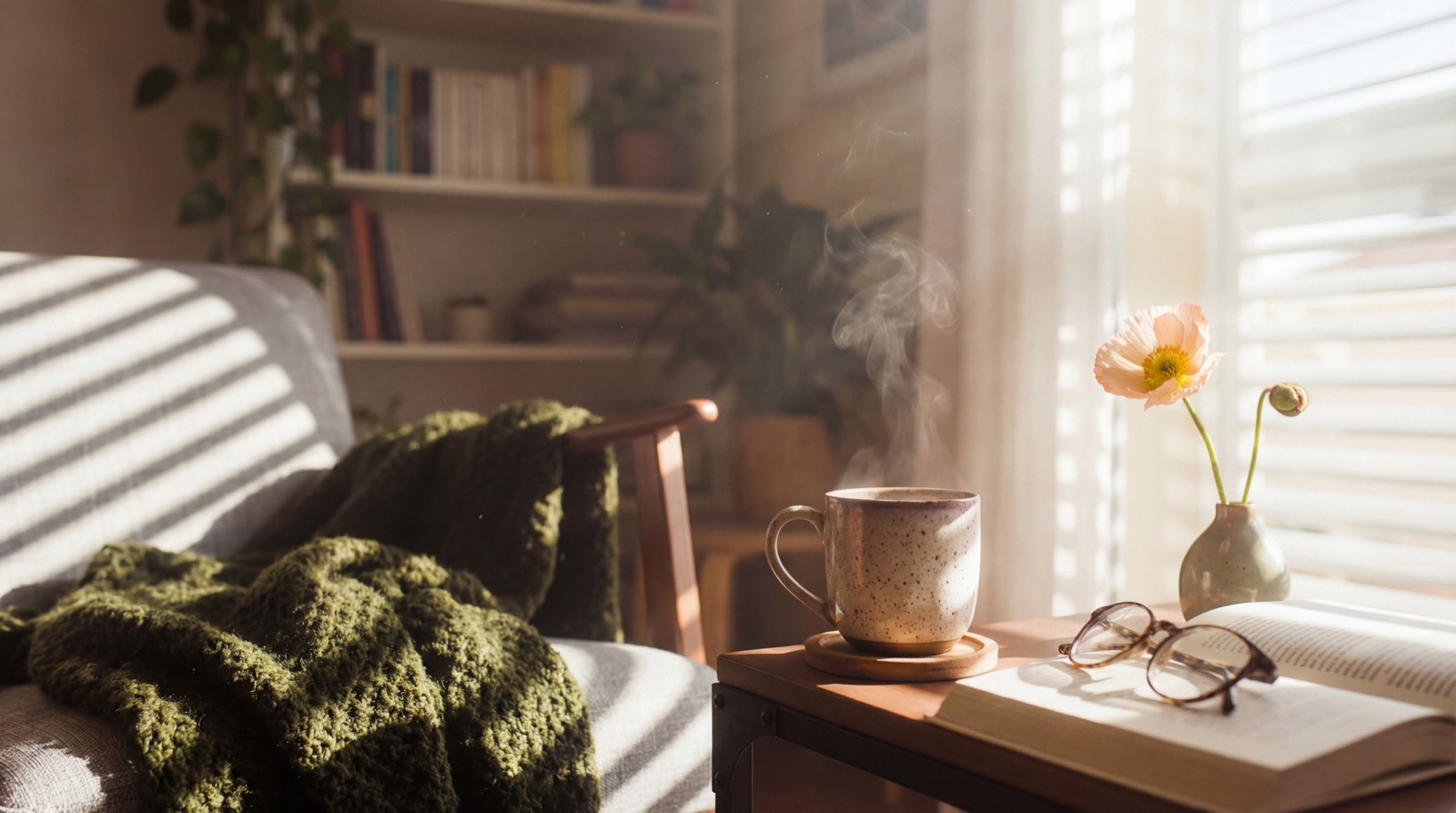 A quiet living room in soft morning light